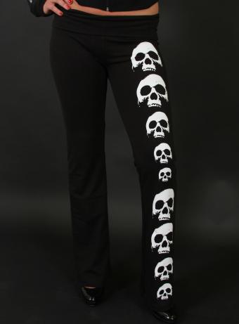 'Skulls' Open Leg Pants
