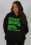 'Cool Story' Pull Over - Black/Green